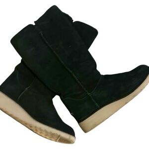 Koolaburra Black Suede Tall Slim Winter Boots size 8